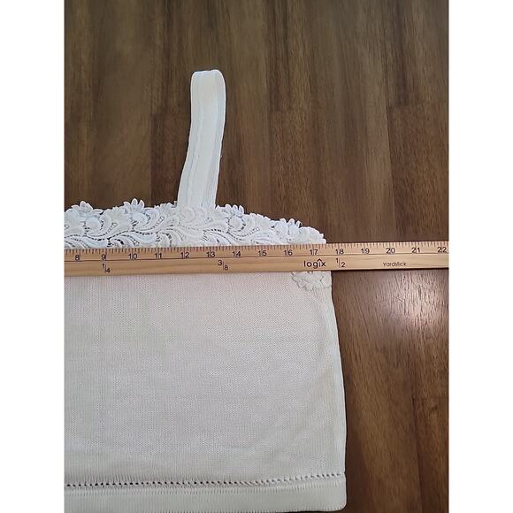 VTG Romantic Cottagecore Knit Crochet Ivory Cardigan + Crop Blouse M EUC - Picture 6 of 12